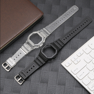 GWX 5635 GWB5600手表壳表带 5600SK 小方块冰韧透明适配卡西欧DW