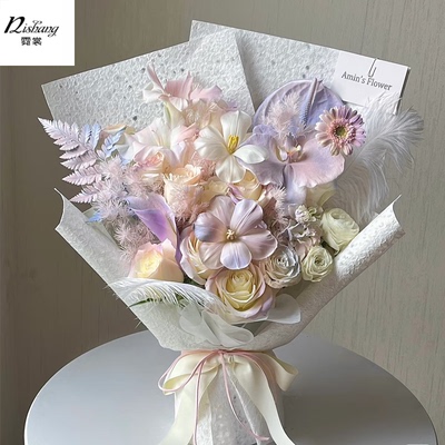 手工水岩纸花束包花纸石纹肌理纸