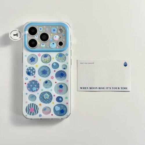 壳乙 满屏星星蓝莓适用iPhone17PROMAX侧边爱心手机壳新款16/15/14