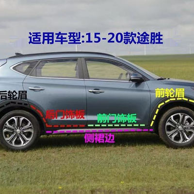 适用于北京现代途胜15-24年车门护板前轮眉后轮眉车门饰条