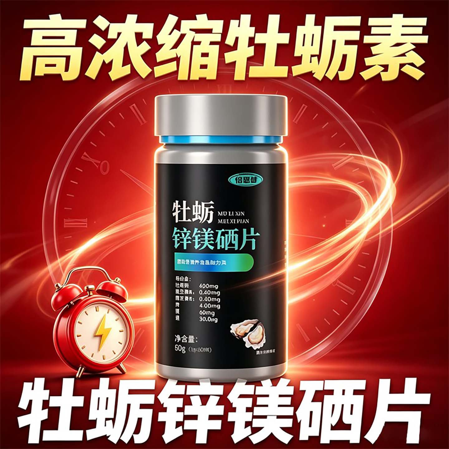 牡蛎锌镁硒片官方正品高浓缩牡蛎素男士补充微量元素营养补充食品