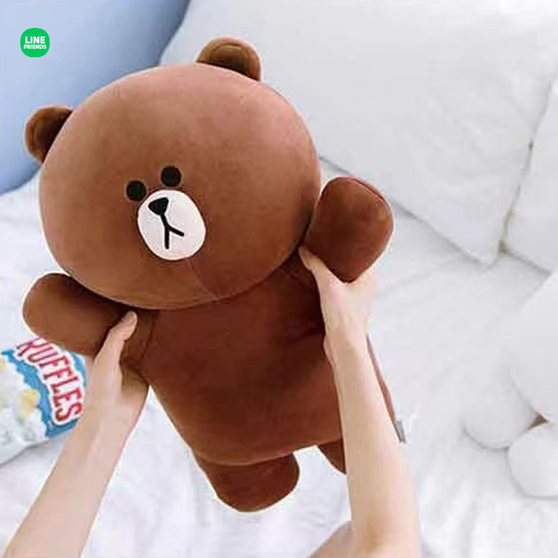LINE FRIENDS韩国站立毛绒公仔玩偶可爱卡通动漫腰靠垫午睡抱枕