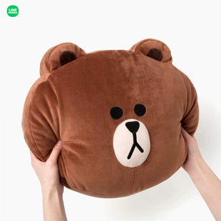 LINE FRIENDS大号布朗熊抱枕正版可爱卡通沙发毛绒玩偶动漫靠垫