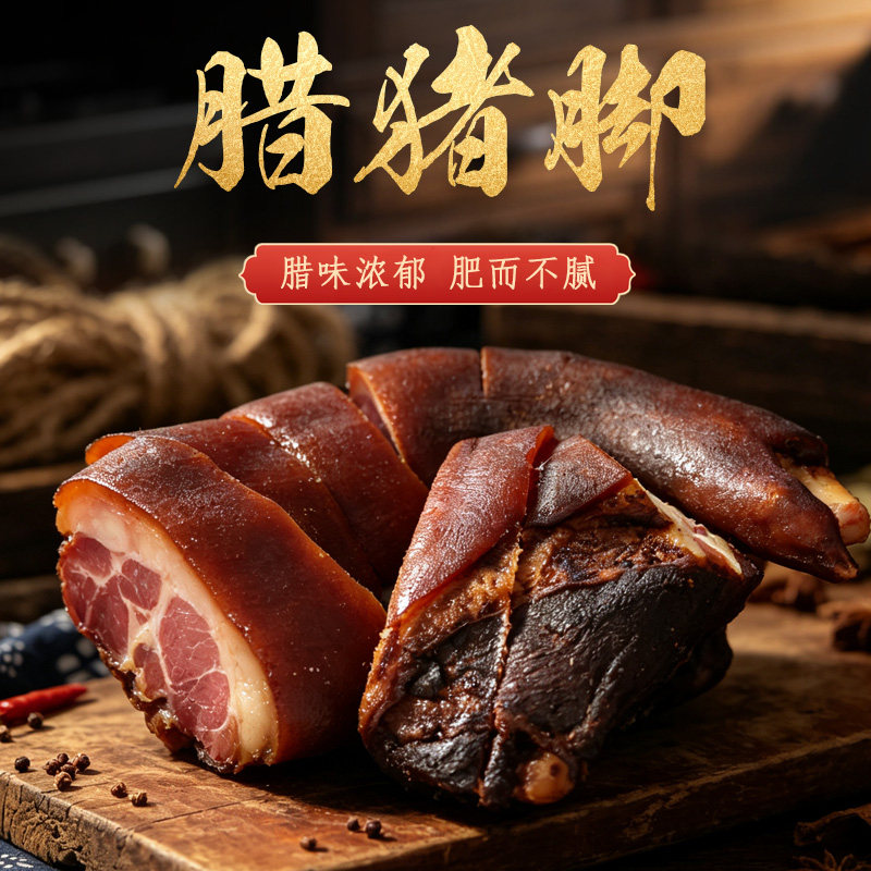 贵州腊猪脚遵义特产腊猪蹄商用家用腊肉烟熏腊猪脚蹄洗好剁好自制