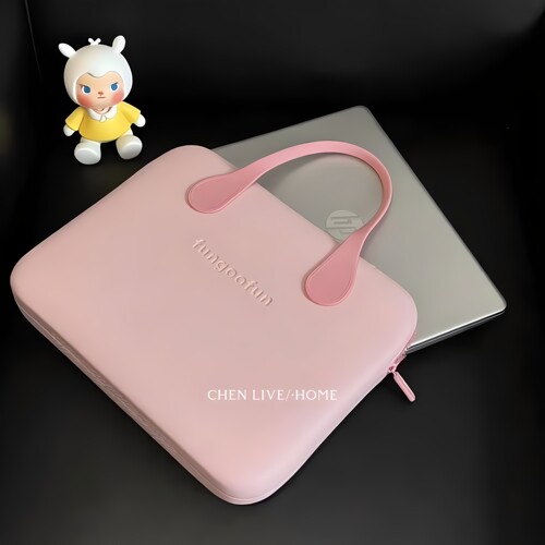 多巴胺笔记本电脑包女士高级感防摔减震手提包上班通勤防水轻便电脑收纳包