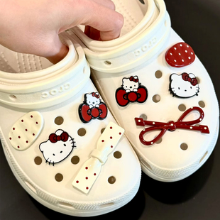 holle kitty洞洞鞋配饰鞋花装饰拖鞋配件DIY卡扣适配crocs卡骆驰