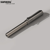 钢笔式 私人定制 三口BZ5便携宝珠笔金属签字笔刻字 中性笔黑色0.7