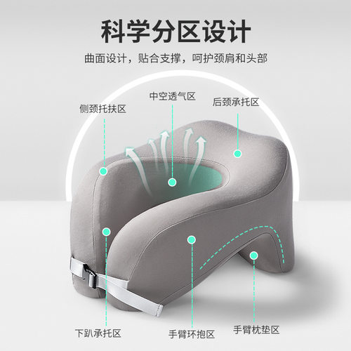 U型记忆棉午睡枕仰趴睡午休神器
