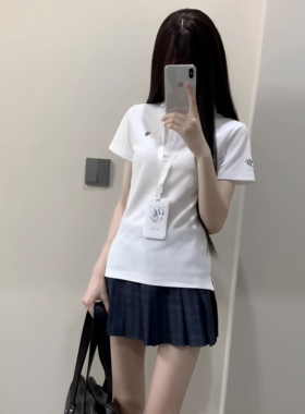 星迹中/收腰POLO衫短袖衬衫女日系校供感学生t恤夏季原创一坨羊jk