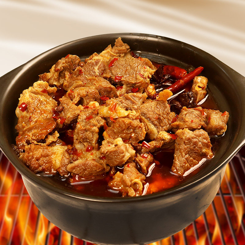 路路灵香辣牛腩煲600g牛腩加热即食熟食牛肉广西特色美食