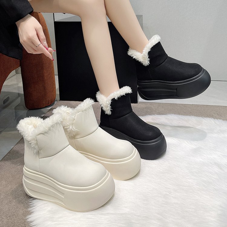 爆款雪地靴女2025新款冬季加绒加厚马丁靴防水防滑东北保暖大棉鞋