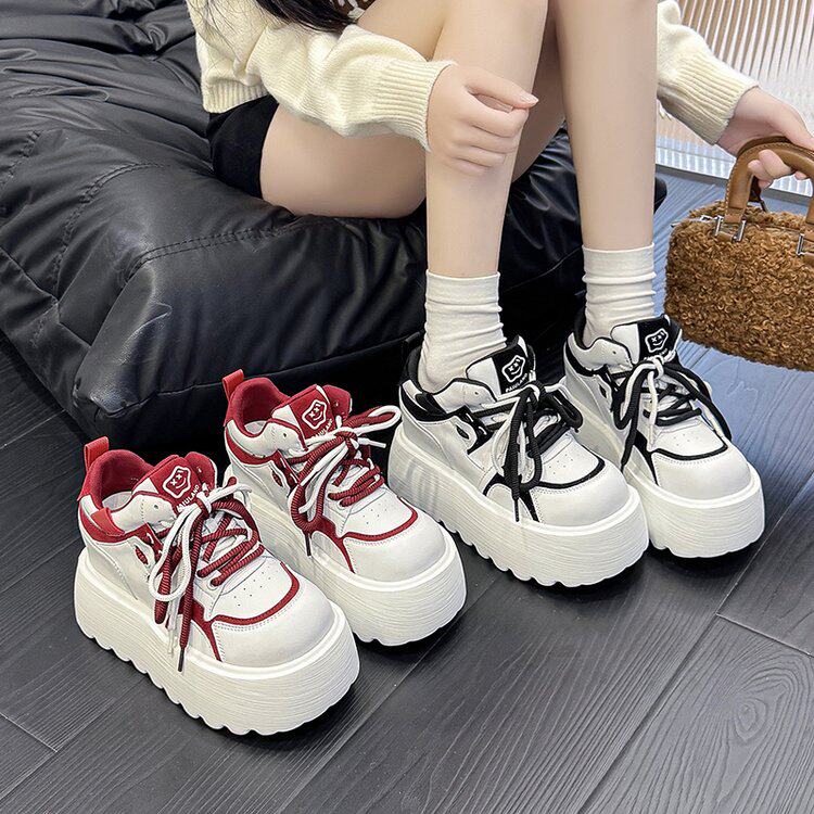 2026春季新款老爹鞋橡胶女子低帮帮高小于10cm)系带