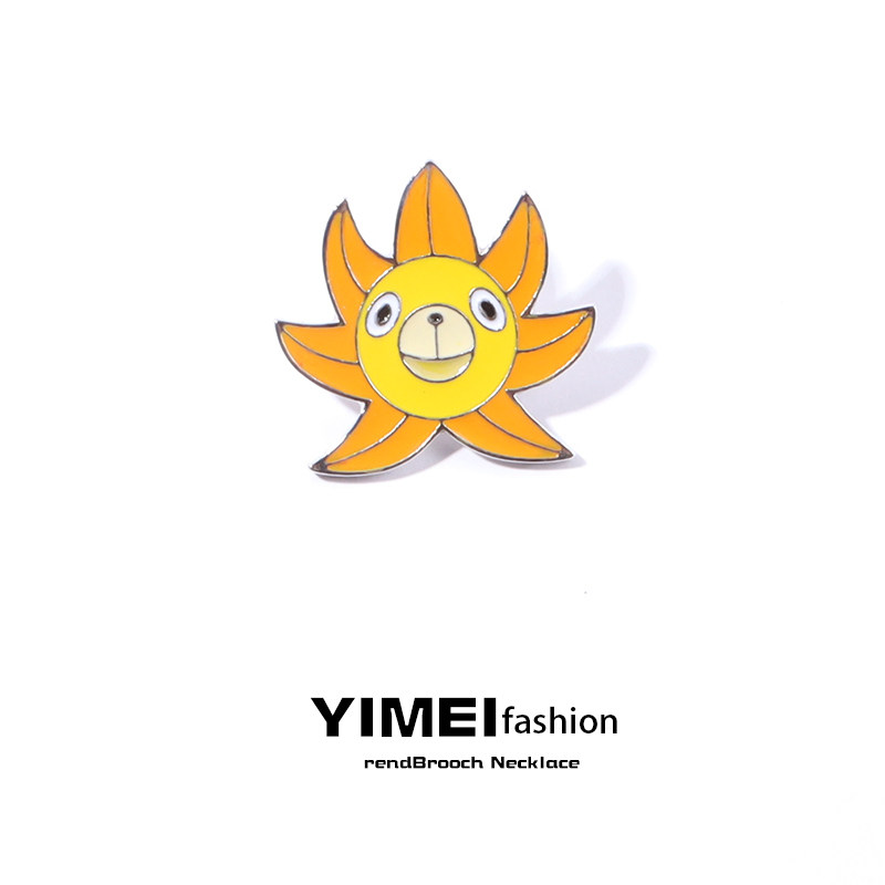 路飞同款草帽胸针海贼王路飞后援团卡通别针徽章情侣衣服包包配饰