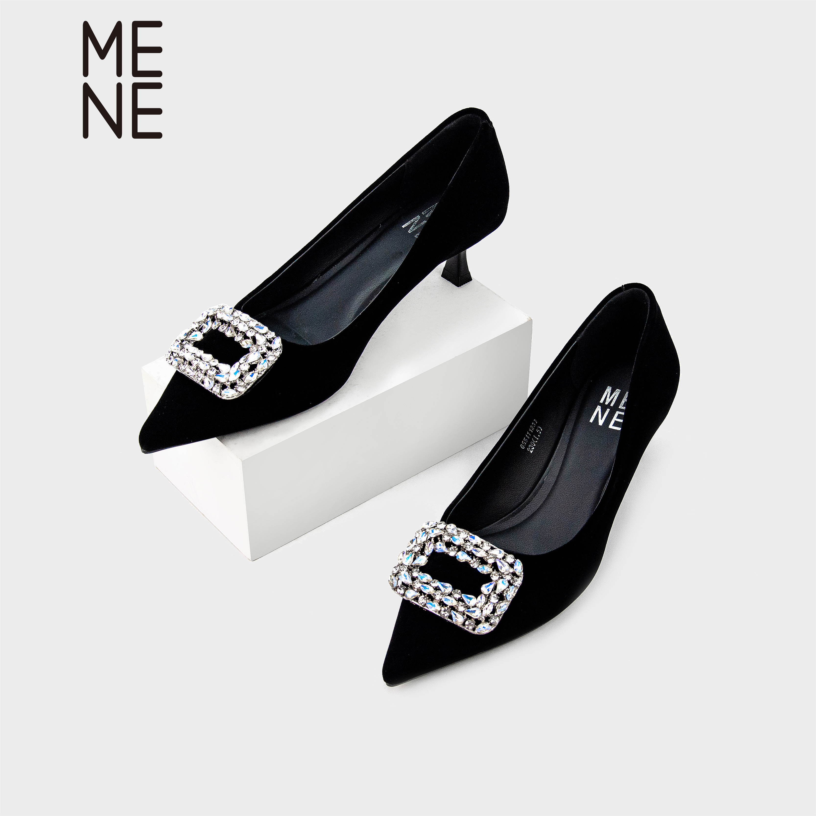 MENE（女鞋）2025新款法式尖头高跟鞋女外穿休闲百搭高级感单鞋