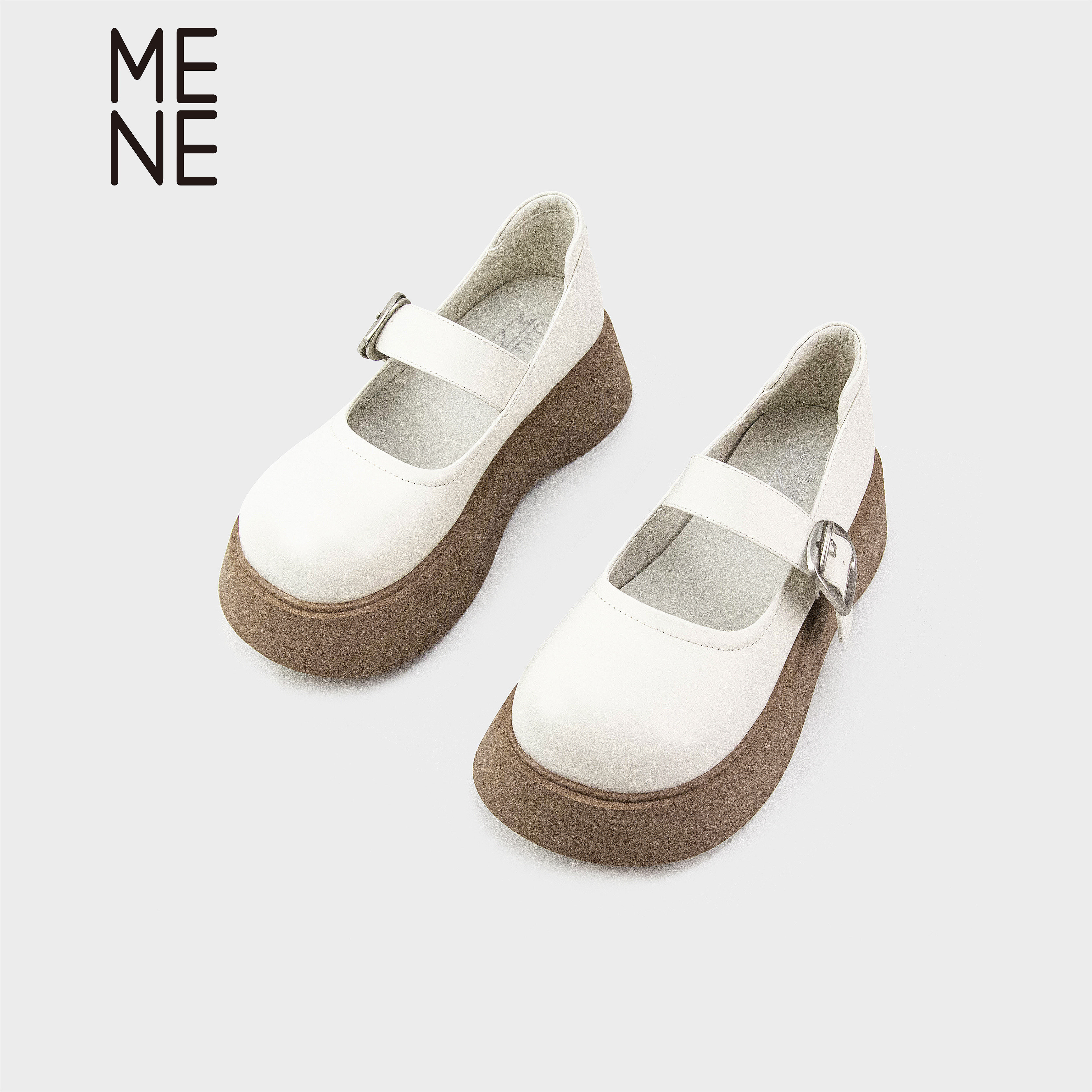 MENE女鞋厚底圆头玛丽珍鞋