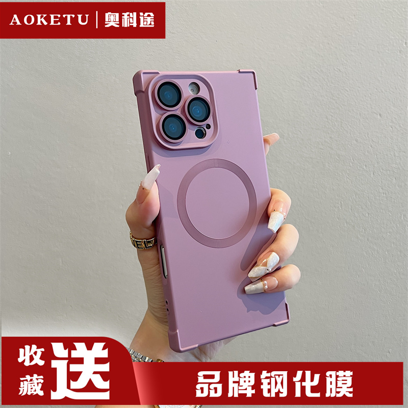 适用于苹果15promax手机壳高级感小众创意个性16promax黑色方形14 ins韩风13肤感12保护套15网红11送钢化膜