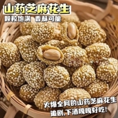 山药芝麻花生咸香酥脆无壳生米鱼皮花生坚果零食下酒菜裹衣好吃