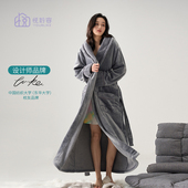 到脚踝 情侣法兰绒加厚珊瑚绒加大长款 悦聆容睡袍男浴袍女冬季 新款