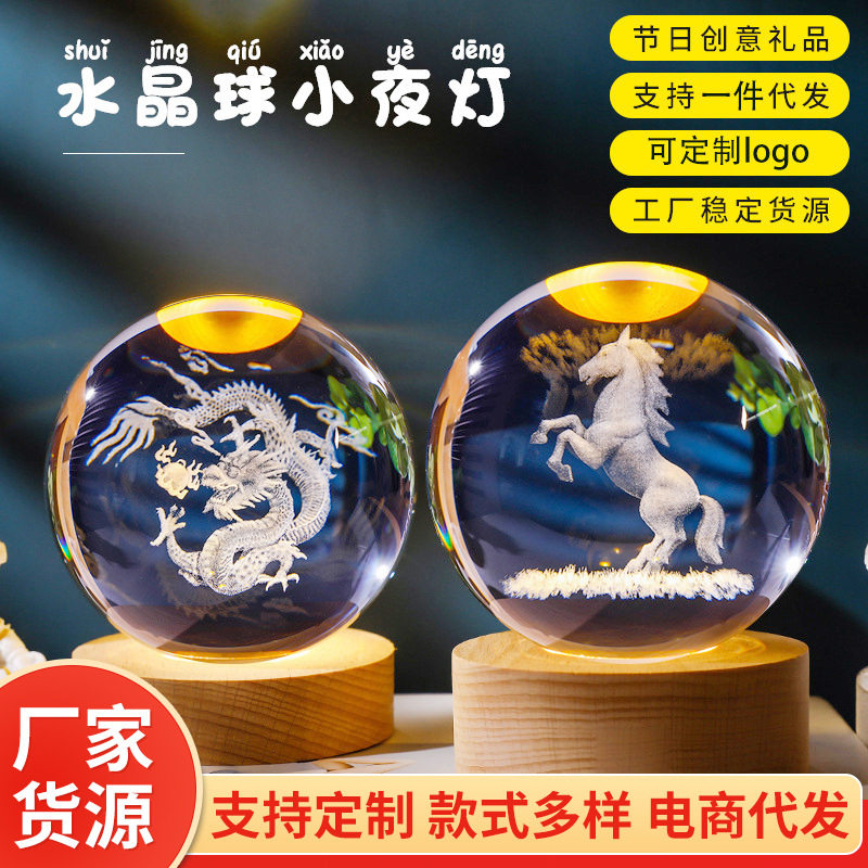 十二生肖龙年水晶球毕业季纪念