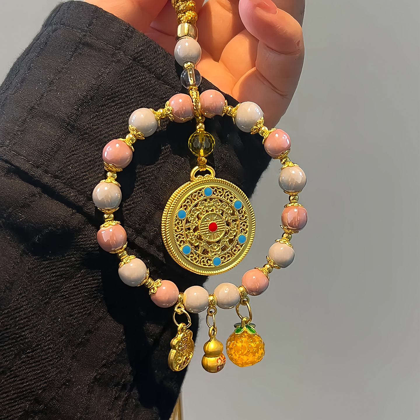 五福圆满汽车挂件2025新款平安车挂女生高级感后视镜装饰高档吊坠