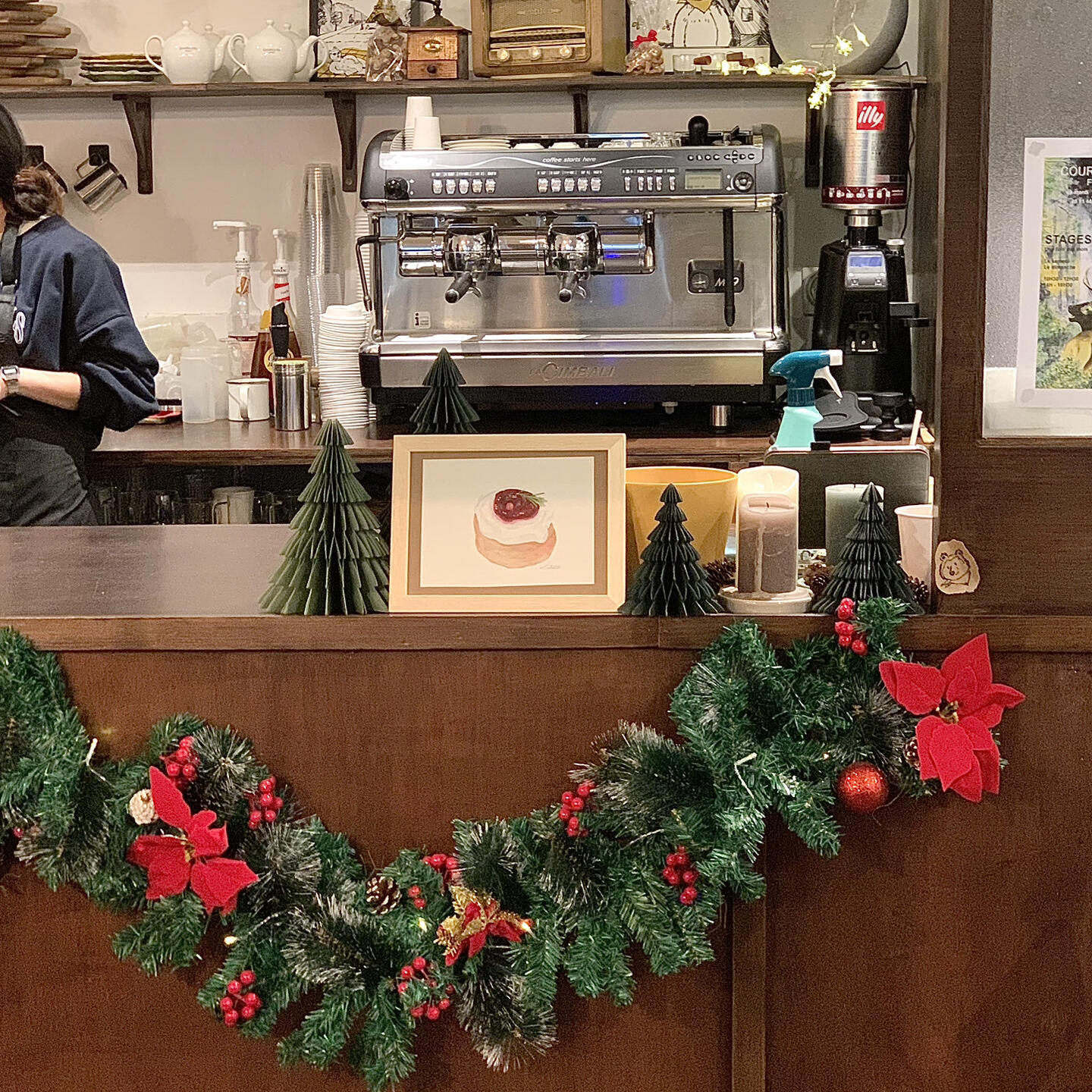 【圣诞节店铺装饰】圣诞装饰藤条咖啡店酒吧商场氛围感场景布置