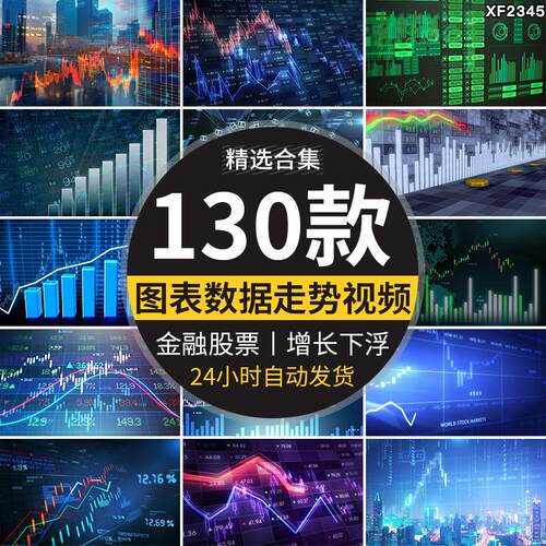 金融股票行情走势投资业务业绩销售下滑增长财务数据图表视频素材