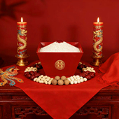 红喜字老式 饰摆件新郎新娘拜天地 米斗结婚用品大全专用婚房布置装