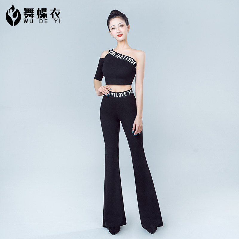 新款夏季礼仪形体喇叭裤套装
