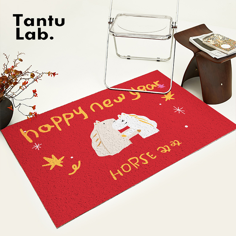 2026新款进门红色入户地垫新年马年门垫丝圈可裁剪家用脚垫tantu