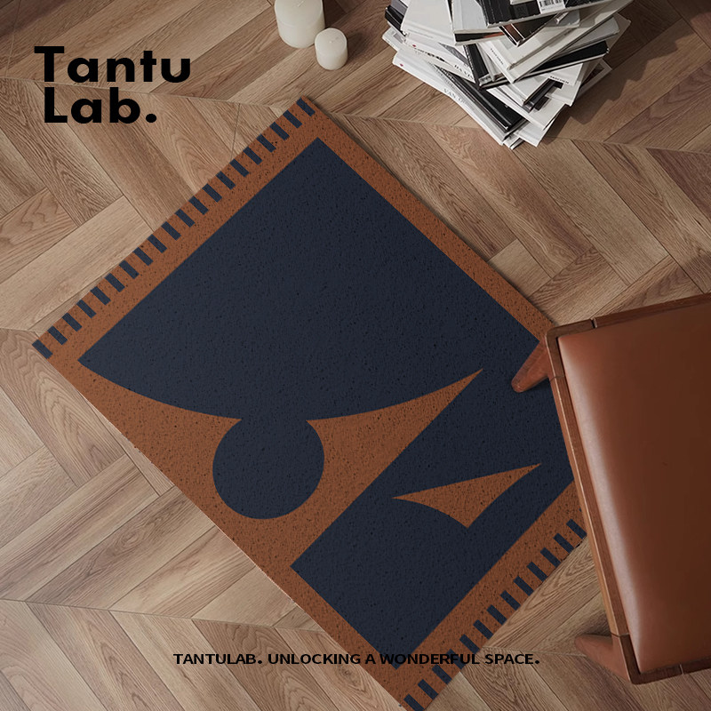 中古风入户门丝圈地垫简约几何进门脚垫玄关耐脏防滑垫子裁剪地毯