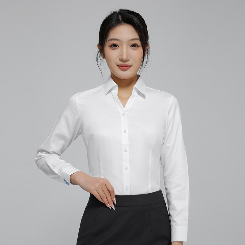 女装轻奢高级感弹力衬衫长袖衬衣女式新款韩版通勤职业装免烫上衣