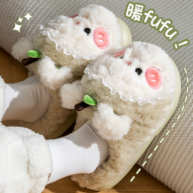 可爱毛毛拖鞋女士秋冬季2025新款