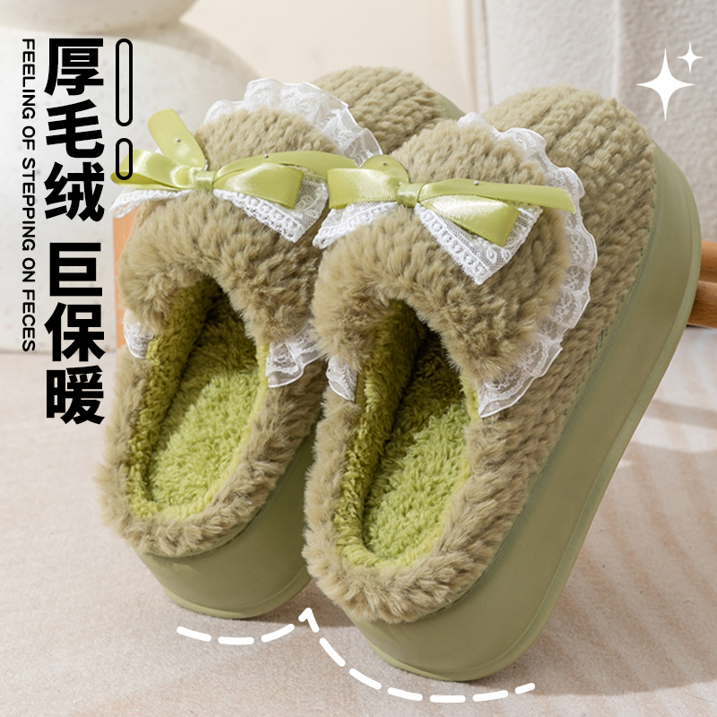 毛毛月子冬季棉拖鞋戈嘉曼包跟