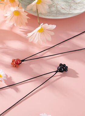 庄周梦石锁骨链吊坠项链特色款礼物红色新款