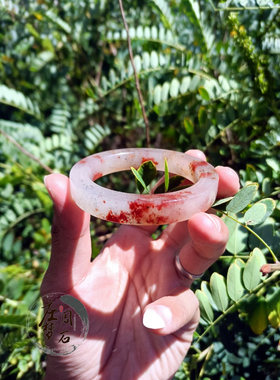 庄周梦石 白冰踏雪方条高冰底踏雪特色佘太翠天然玉石手镯民族风