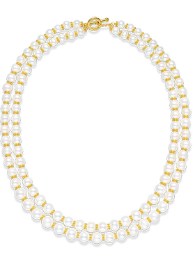 JCJ时装珠宝HighJewelPlay系列925银隔珠双层珍珠项链