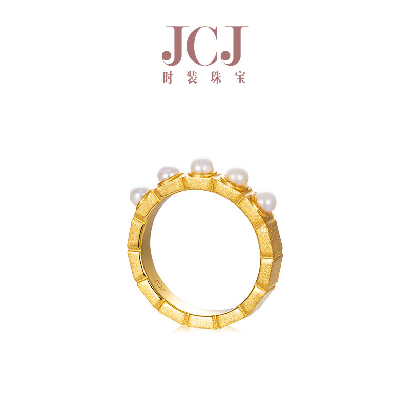 JCJ时装珠宝HighJewelPlay系列925银拉丝珍珠排戒指