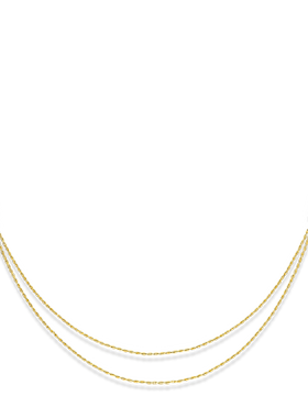 JCJ时装珠宝HighJewelPlay系列925银金色对称8字扣双层长项链