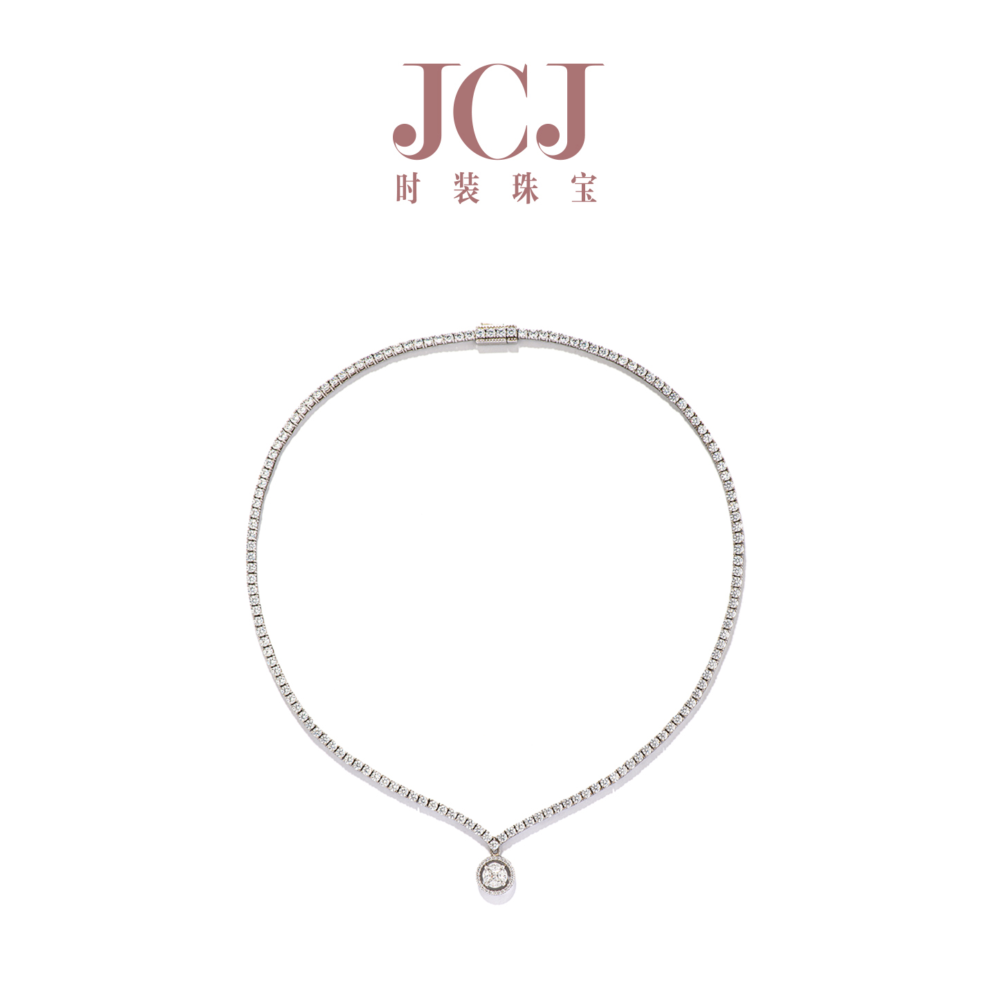 jcjJCJ时装珠宝HighJewelPlay系列925银圆形锆石项链