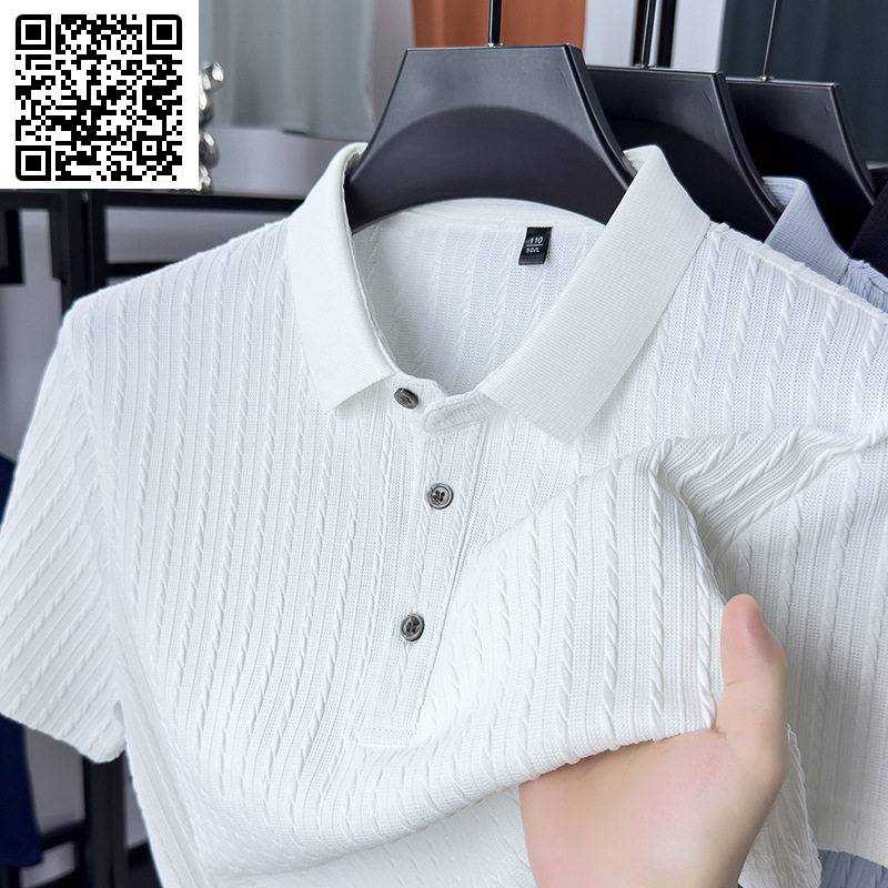 芸菲汇服饰专卖店高档夏季男士商务休闲透气老钱风翻领短袖Polo衫