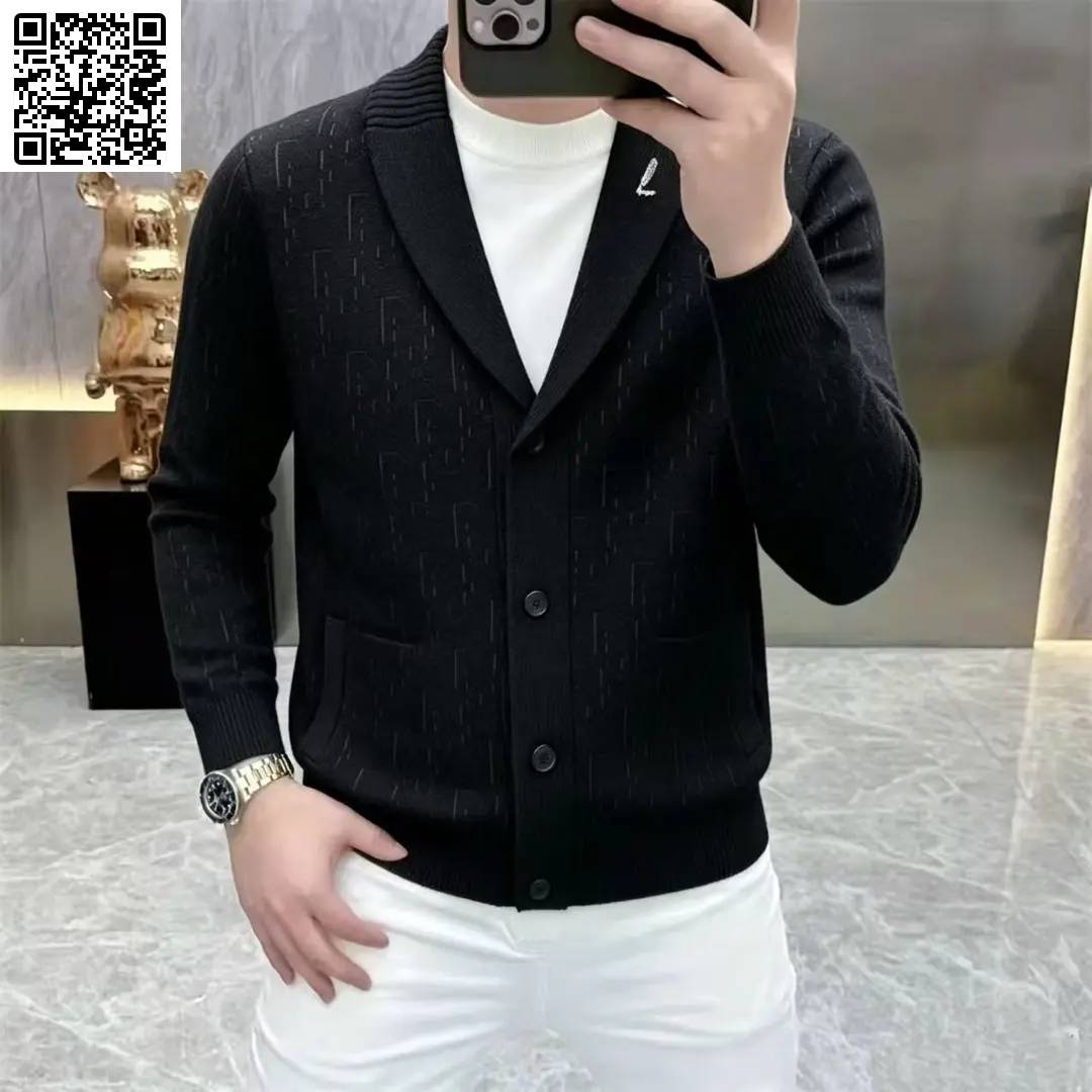 云派精品男装轻奢针织开衫外套男士秋季新款潮流百搭休闲毛衣外套