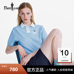 Hattie联名系列 时尚 比音勒芬2025夏季 女 涂鸦学院风短袖 polo衫