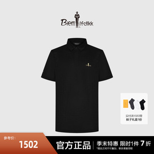 T恤时尚 新款 男士 polo衫 休闲提花满印短袖 蚕丝棉 比音勒芬夏季