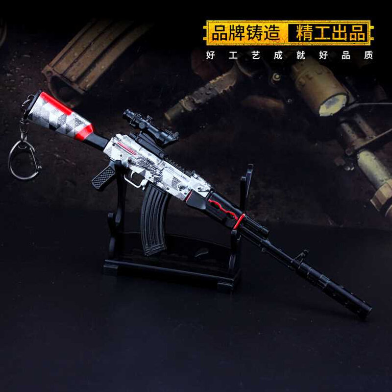 绝地吃鸡游戏周边玩具 新款狂怒akm突击步枪金属模型合金武器摆件