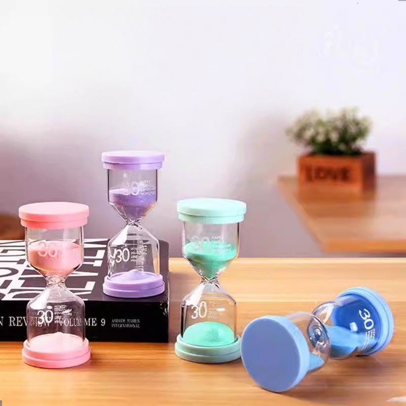 沙漏计时器儿童可调节创意礼品可爱玩具防摔儿童摆件塑料木质刷牙