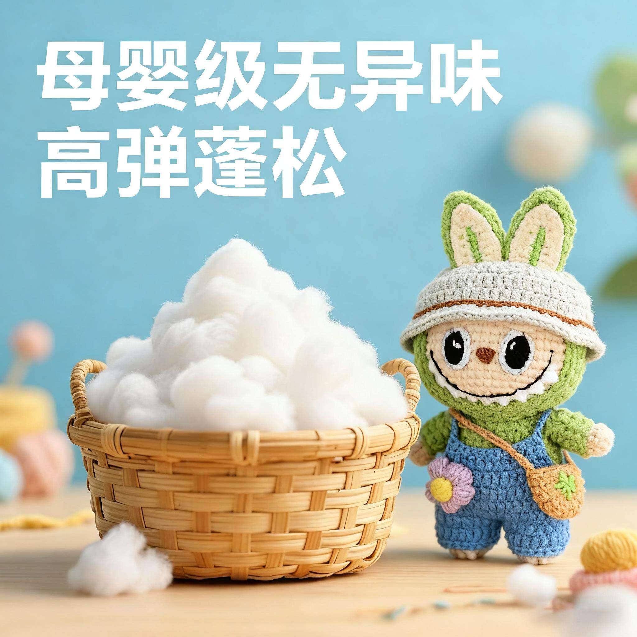 钩织玩偶专用填充棉a类母婴级PP珍珠棉毛绒玩具布娃娃棉花填充物M