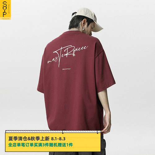 情侣复古纯棉宽松T恤短袖美式