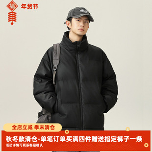 棉衣清仓_SYP日系不系男女生冬季美式短款立领pu皮加厚纯色面包服