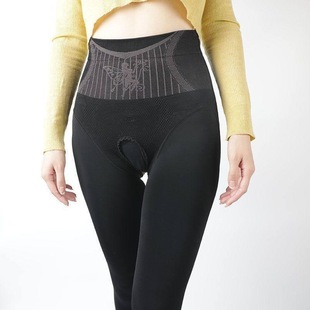 开档外穿裸感女 光腿水光袜高腰收腹薄绒超自然打底裤 新款 加绒大码