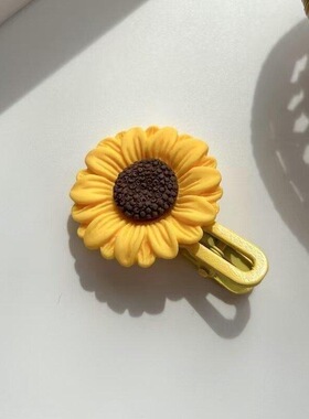 橡皮筋碎发专用向日葵发夹发圈于